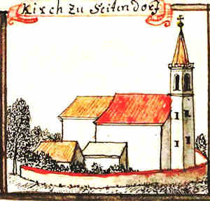 Kirch zu Seitendorf - Koci, widok oglny